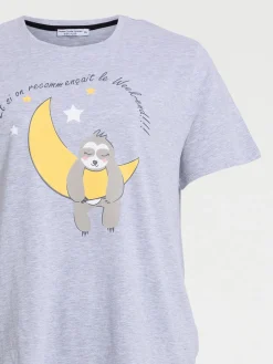 Pyjama gris chiné grande taille femme