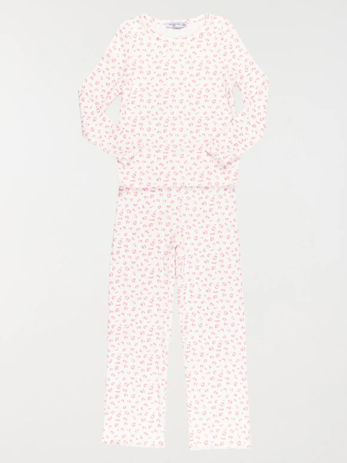 Pyjama motif maille côtelé fille (3-12A)