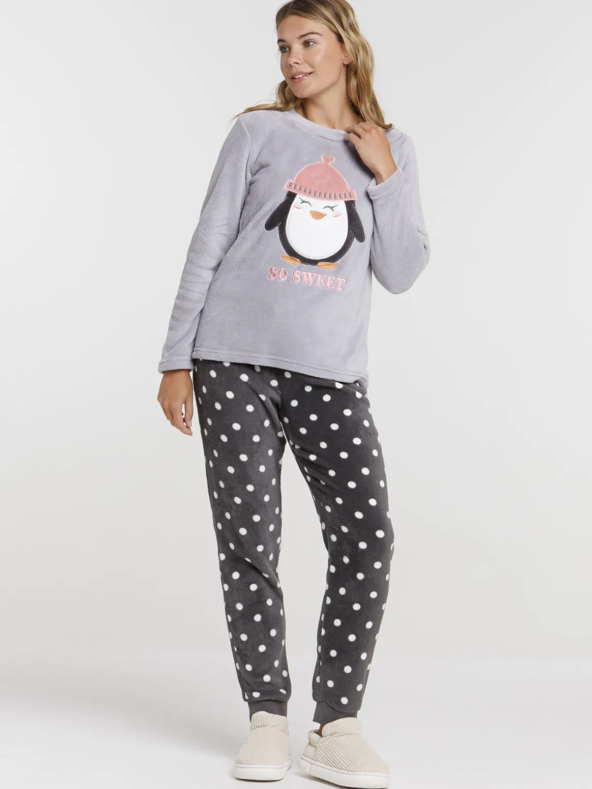 Pyjama polaire pingouin femme
