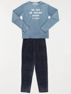 Pyjama velours message garçon (XXS-M)