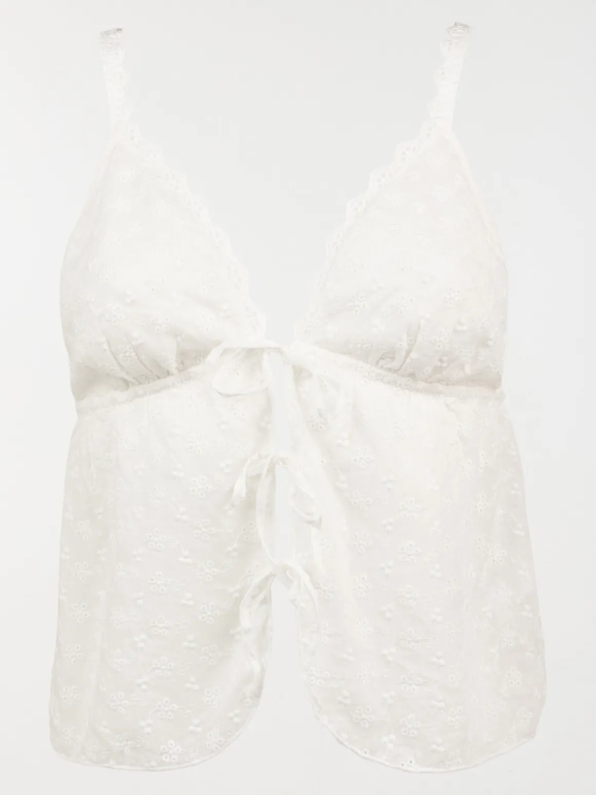 Pyjashort broderie anglaise femme