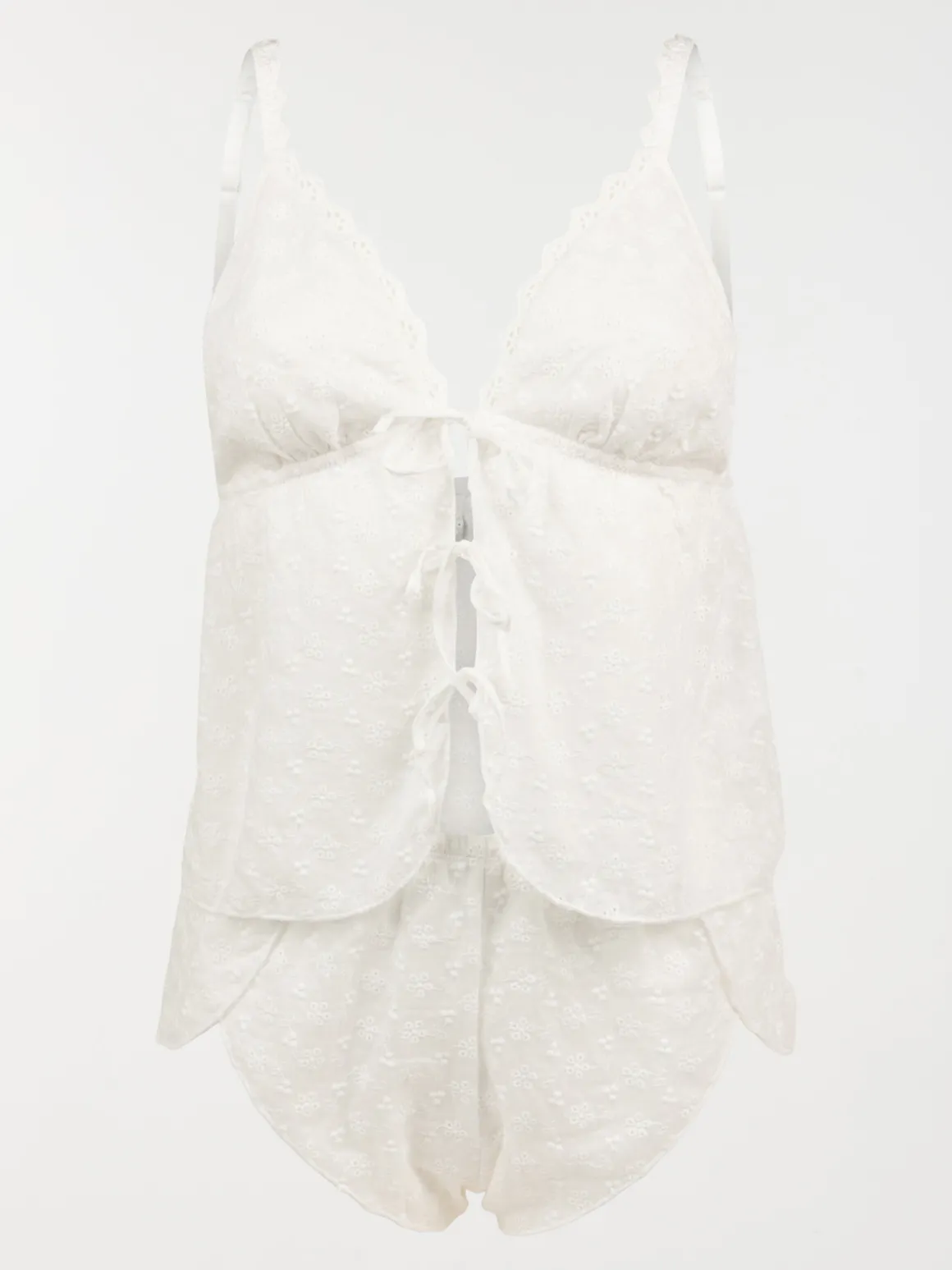 Pyjashort broderie anglaise femme
