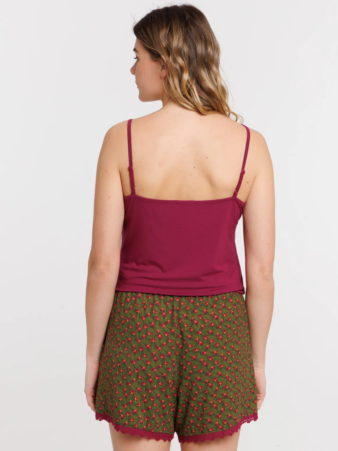Pyjashort motif floral femme