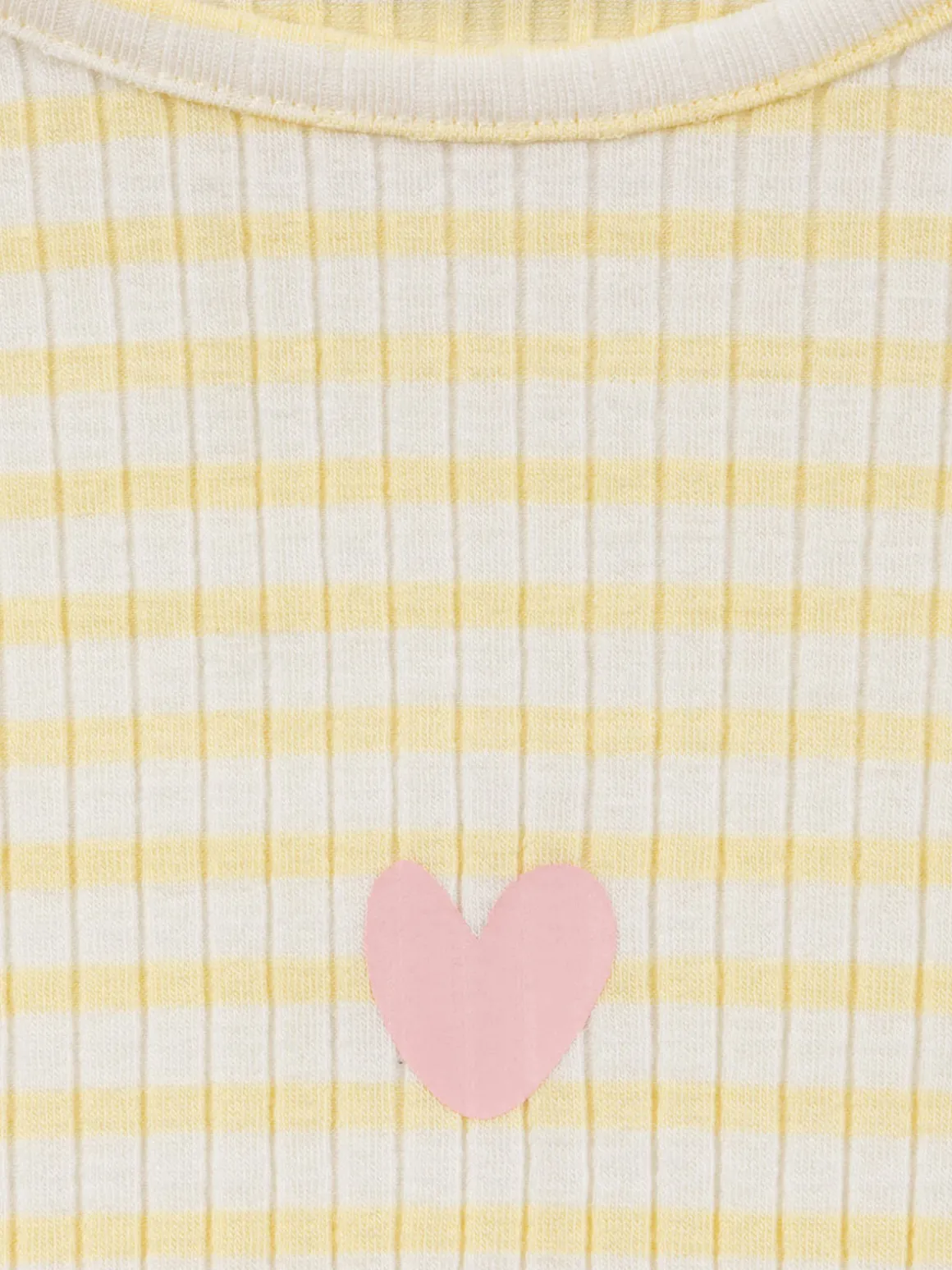 Pyjashort rayé et coeur fille (3-12A)
