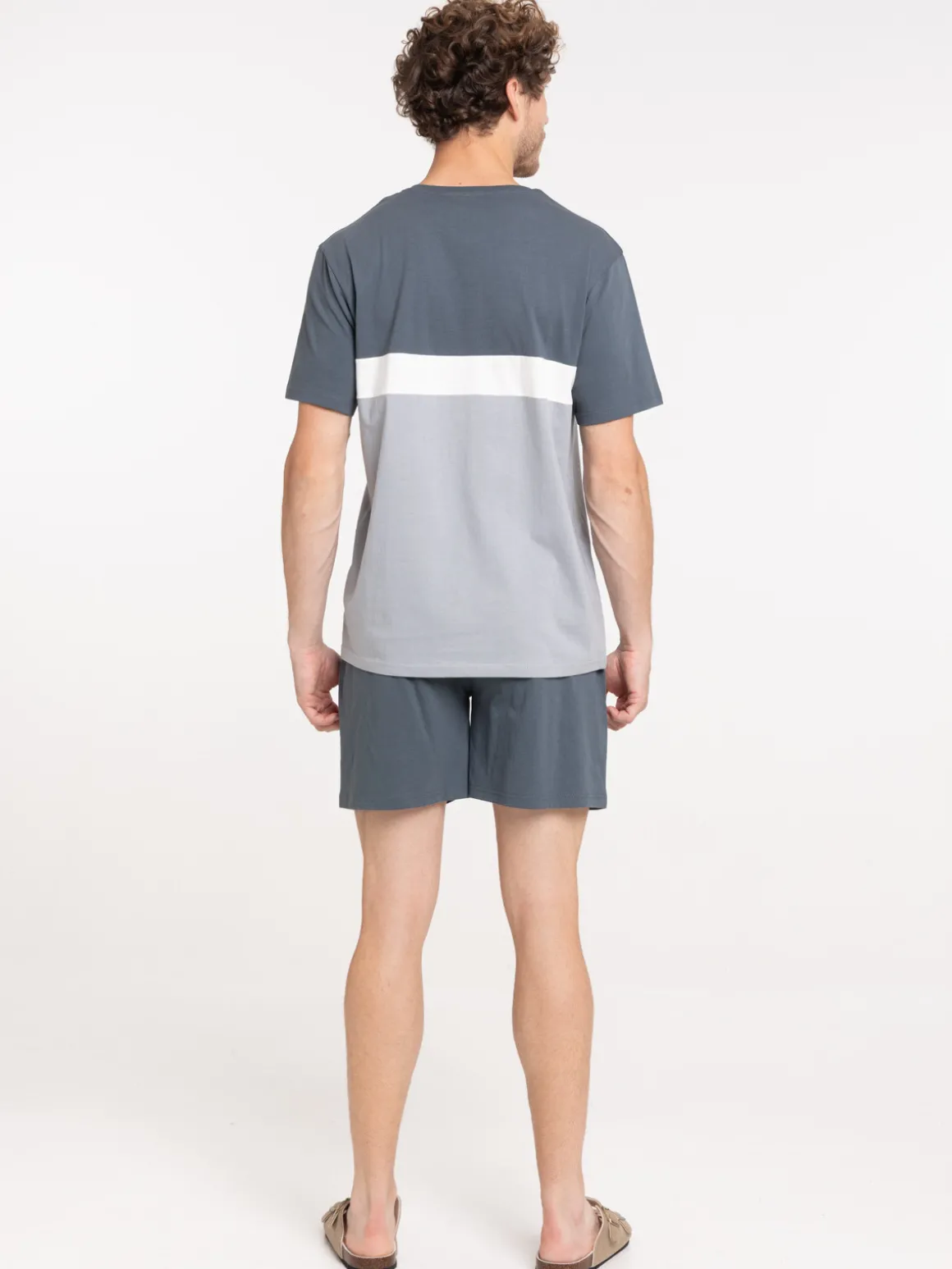 Pyjashort tricolore homme