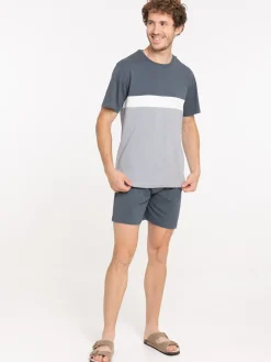 Pyjashort tricolore homme