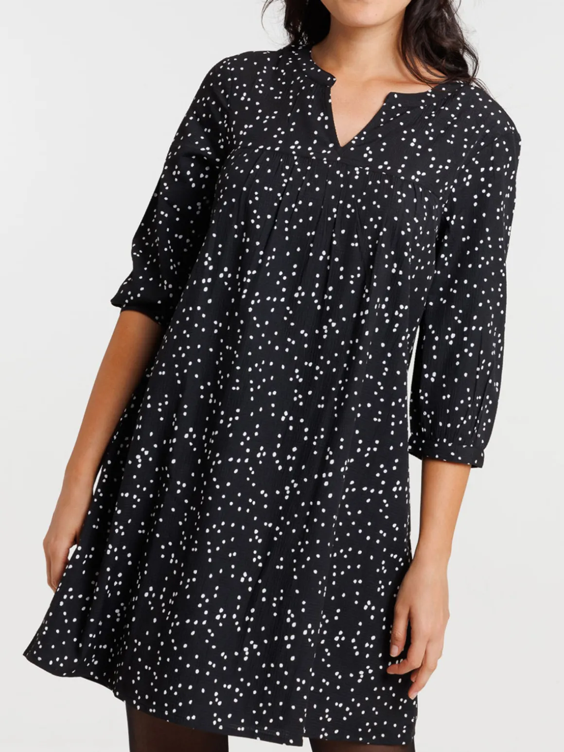 Robe à pois noire femme