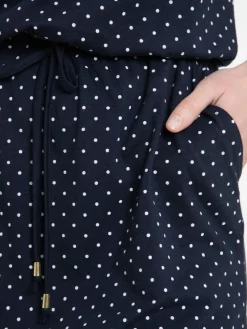 Robe à pois taille élastiquée femme
