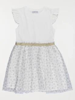 Robe bimatière fleurie fille (3-12A)