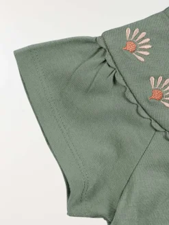 Robe brodée tilleul grisé fille (3-36M)