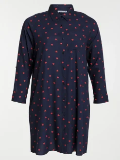 Robe chemise coeur grande taille femme