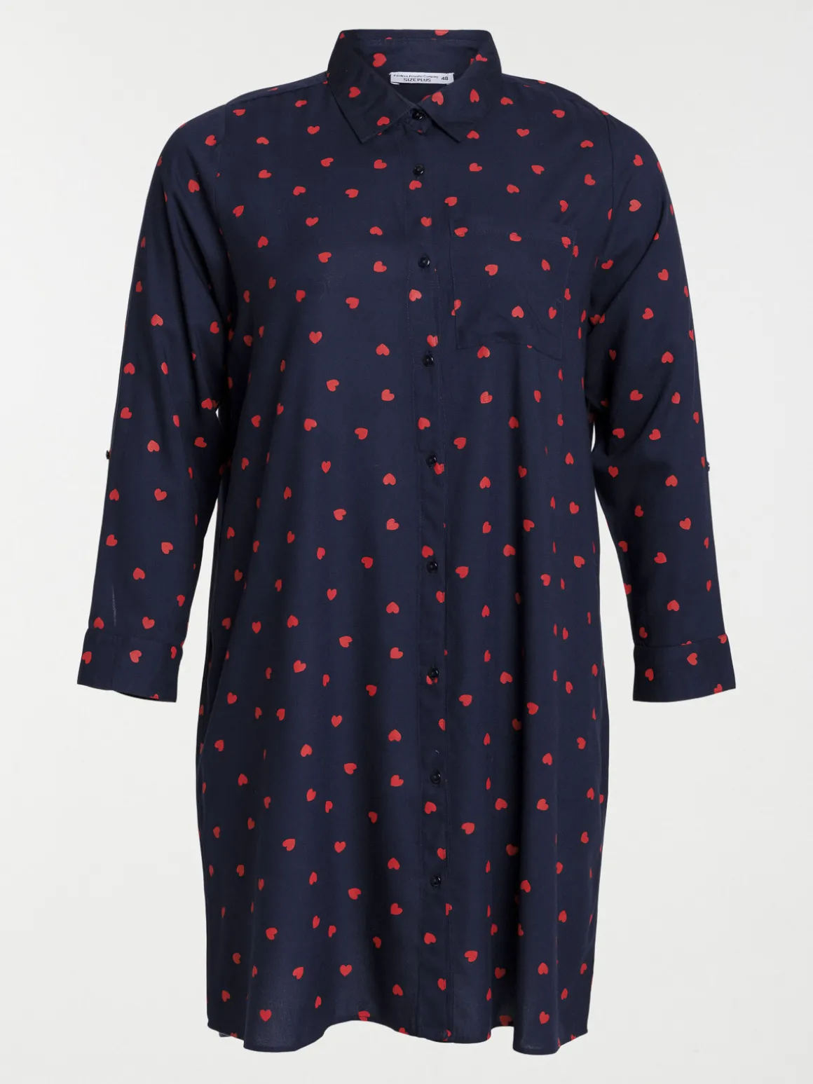 Robe chemise coeur grande taille femme