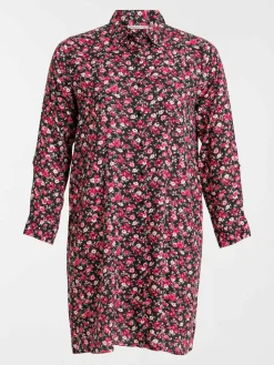 Robe chemise fleurie grande taille femme