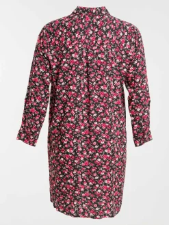 Robe chemise fleurie grande taille femme