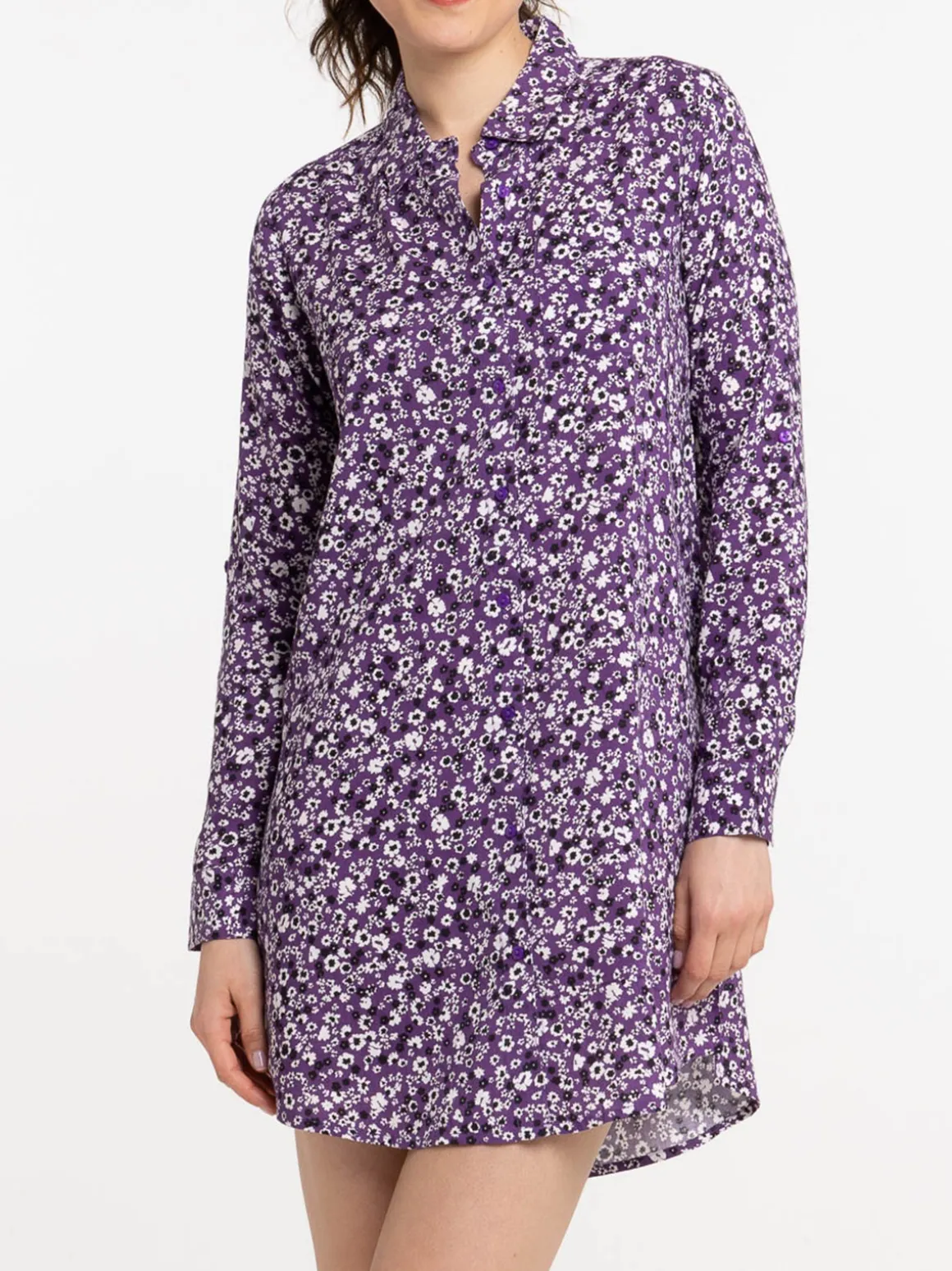 Robe chemise imprimée fleurie femme