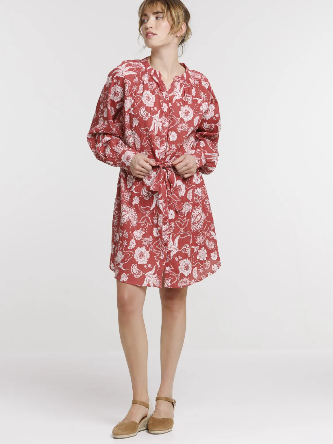 Robe chemise imprimée fleurie femme