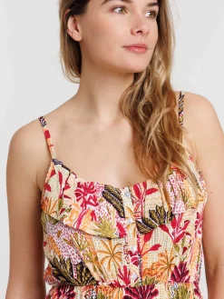 Robe courte femme motif tropical