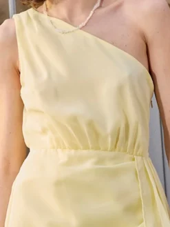 Robe courte jaune femme