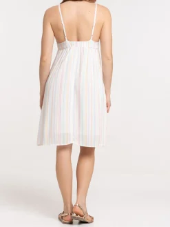 Robe courte rayée femme