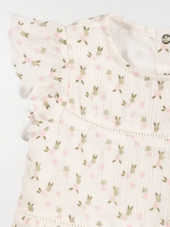 Robe écru fleurie fille (3-24M)
