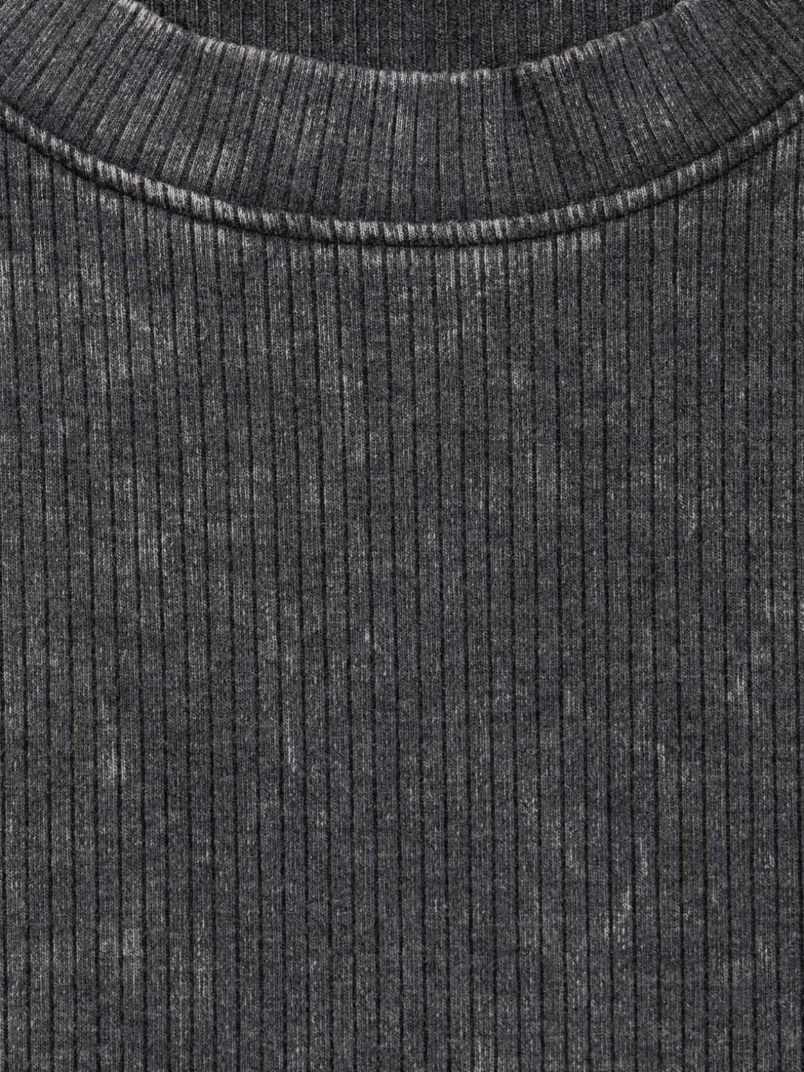 Robe côtelée overdyed noir femme