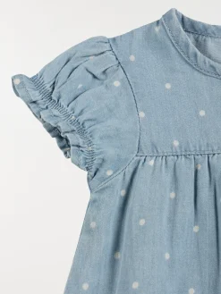 Robe denim à pois fille (3-24M)