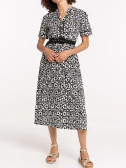 Robe imprimée avec ceinture femme