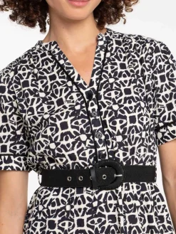 Robe imprimée avec ceinture femme