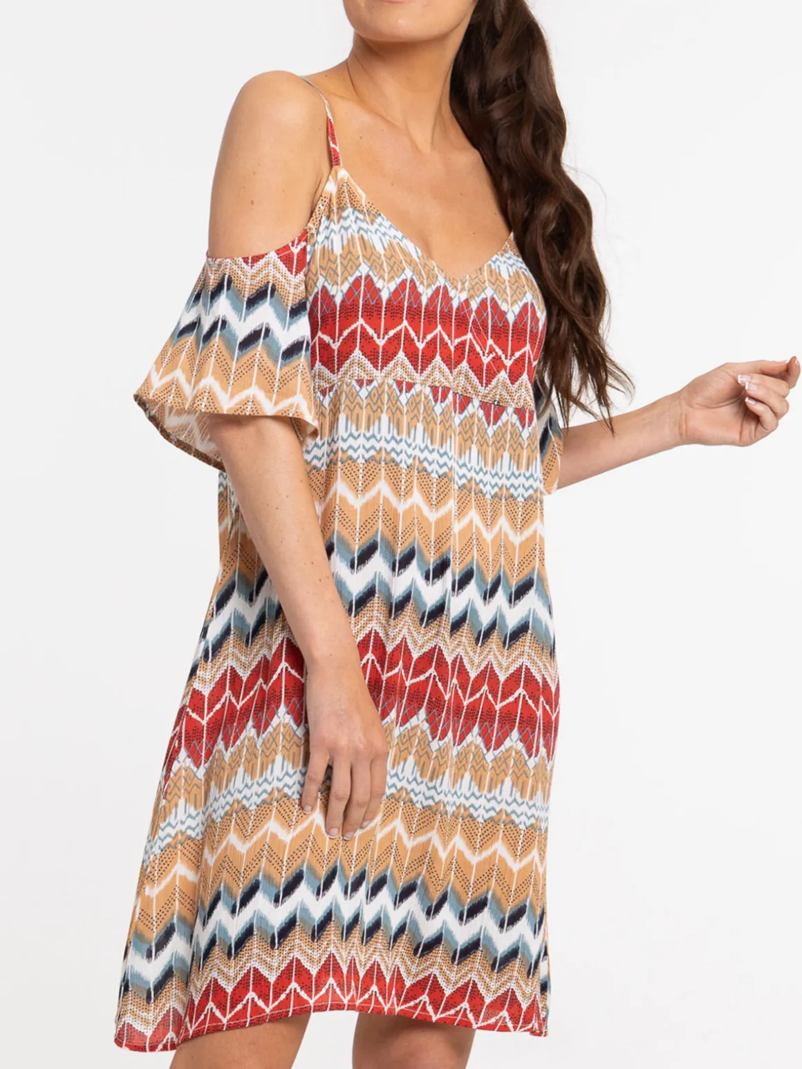 Robe imprimée col V femme