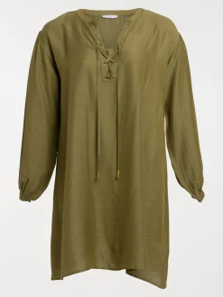Robe kaki indien grande taille femme