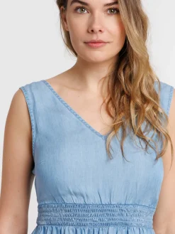 Robe longue bleue pâle femme