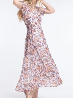 Robe longue imprimée fleurie femme