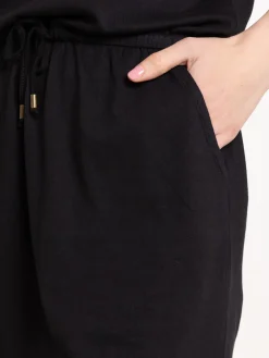 Robe noire taille élastiquée femme