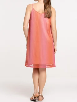Robe plissée vermillon femme