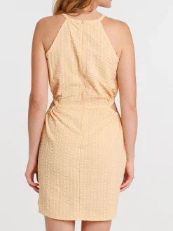 Robe seersucker ouvertures côtés femme