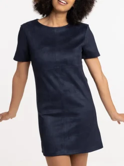 Robe suédine marine navy femme