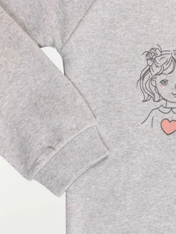 Robe sweat gris chiné fille (3-12A)