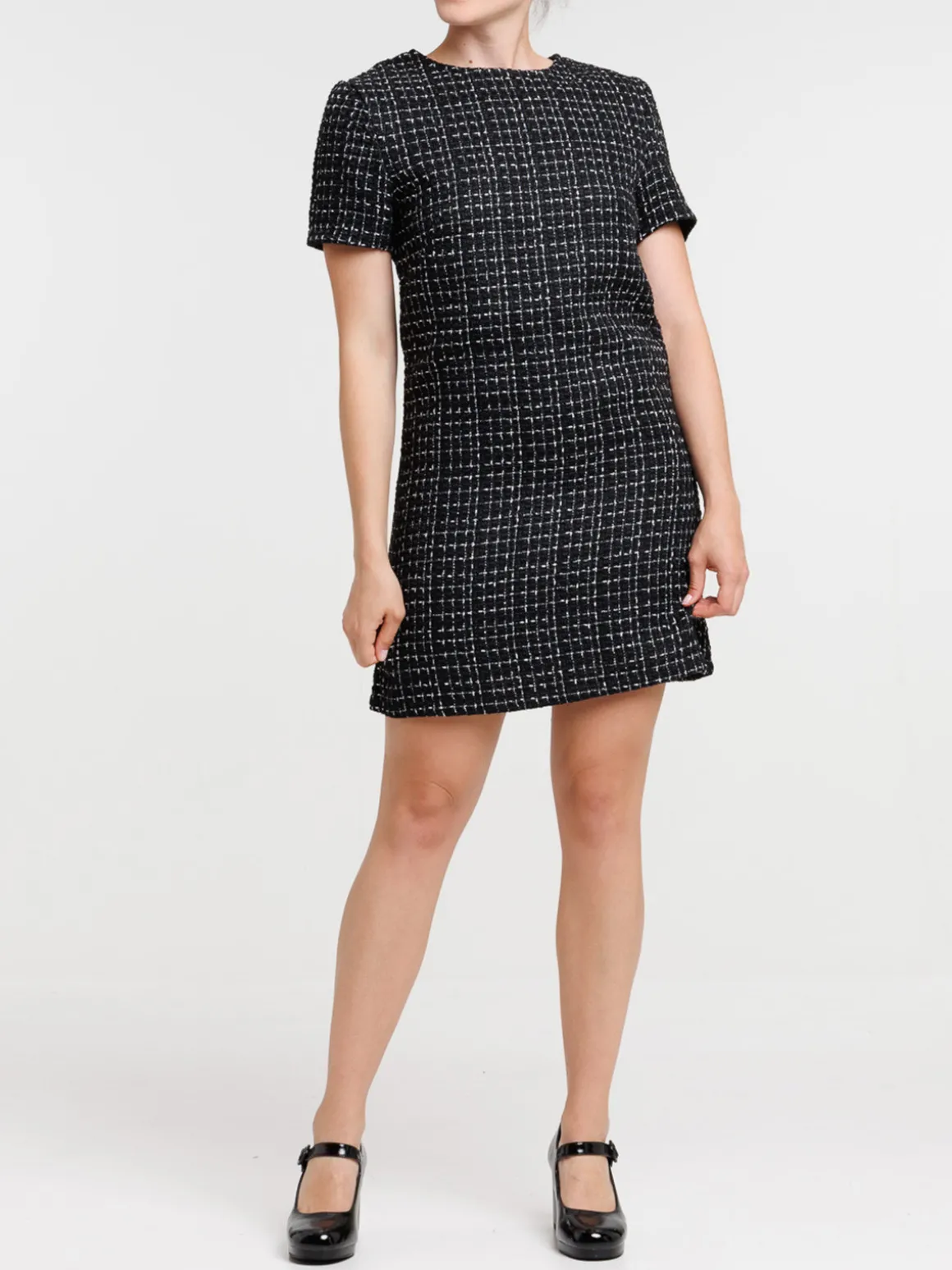 Robe tweed noire femme