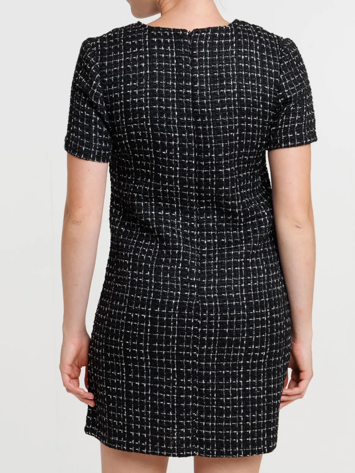 Robe tweed noire femme