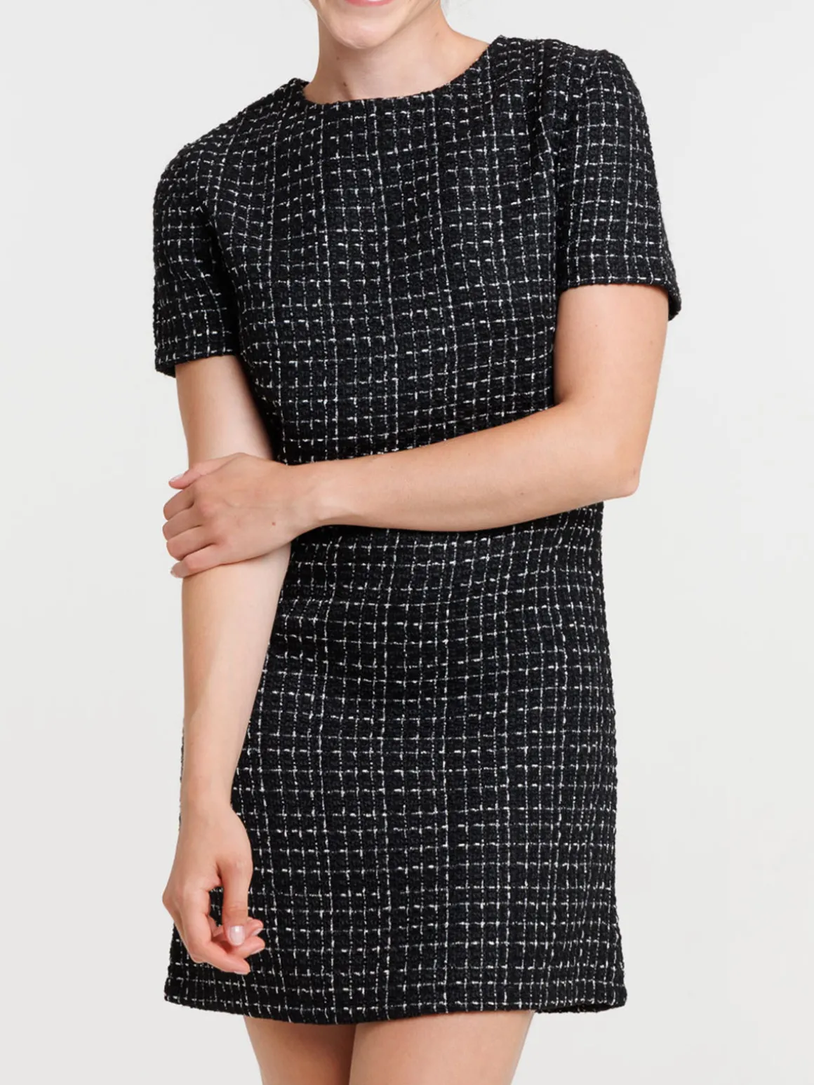 Robe tweed noire femme