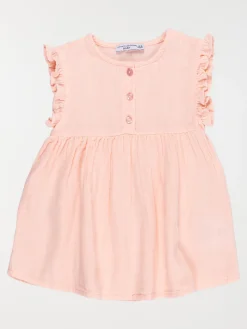 Robe unie pivoine fille (3-36M)