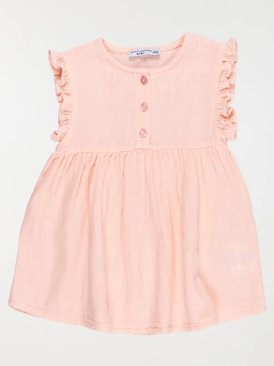 Robe unie pivoine fille (3-36M)