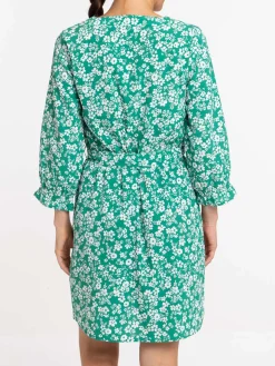 Robe vert bosphore imprimé fleuri femme