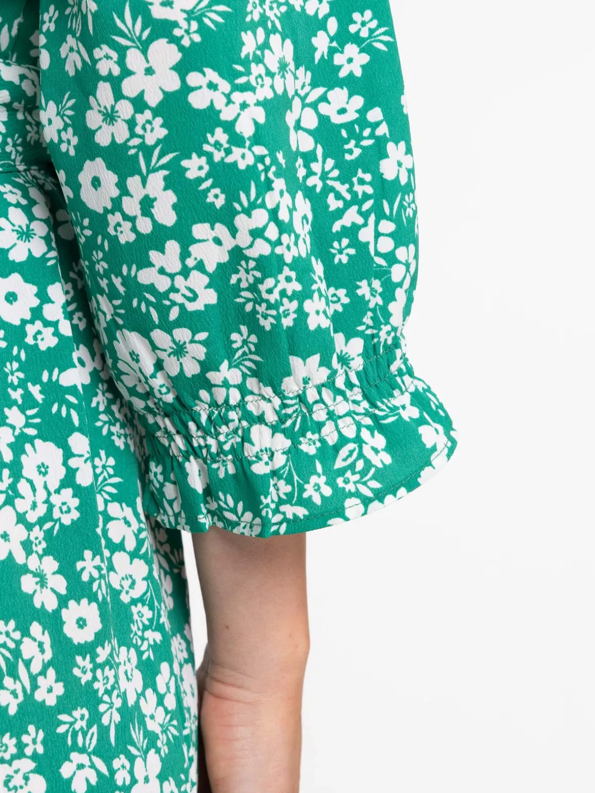 Robe vert bosphore imprimé fleuri femme