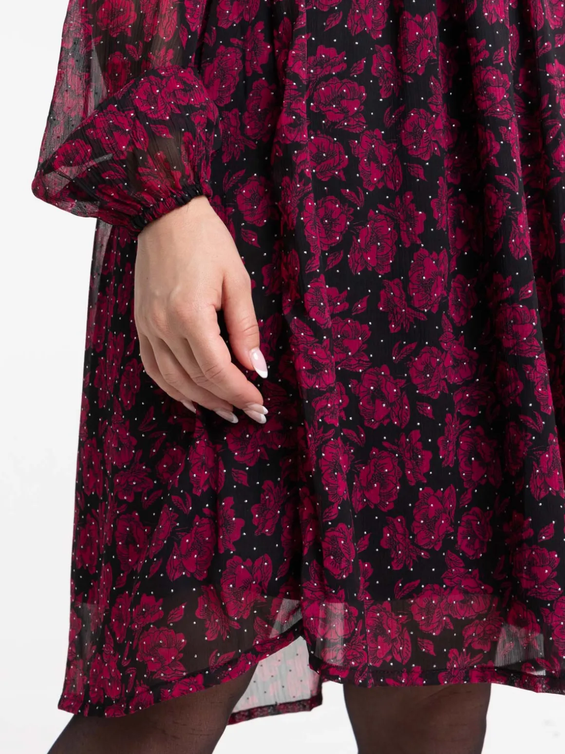 Robe voile fleuri col V femme