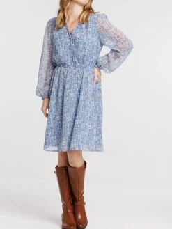 Robe voile imprimée graphique femme