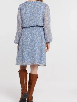 Robe voile imprimée graphique femme