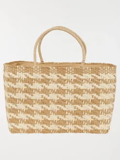 Sac à main motif pied-de-poule femme