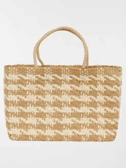 Sac à main motif pied-de-poule femme