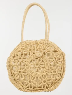 Sac à main rond tressé femme
